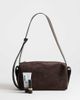 Topshop Topshop Sabrina medium suedette shoulder bag with pockets in chocolate-Green - 2