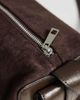 Topshop Topshop Sabrina medium suedette shoulder bag with pockets in chocolate-Green - 3
