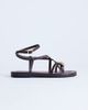 Topshop Topshop Sabrina metal toe flat sandals in chocolate-Brown - 1