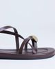 Topshop Topshop Sabrina metal toe flat sandals in chocolate-Brown - 3