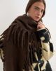 Topshop Topshop Sadie fringing scarf in chocolate-Brown - 1