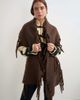 Topshop Topshop Sadie fringing scarf in chocolate-Brown - 3