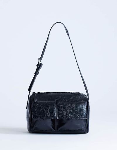 Topshop Topshop Safia front pocket shoulder bag in black
