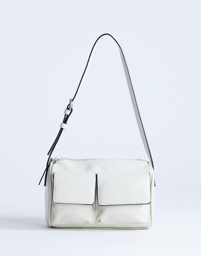 Topshop Topshop Safia front pocket shoulder bag in off white