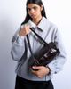 Topshop Topshop Salma bowler bag in chocolate patent-Brown - 3