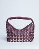 Topshop Topshop Samantha studded shoulder bag in burgundy-Red - 1