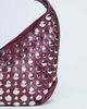 Topshop Topshop Samantha studded shoulder bag in burgundy-Red - 2