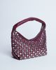 Topshop Topshop Samantha studded shoulder bag in burgundy-Red - 4