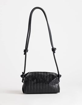 Topshop Topshop Samara weave cross-body bag in black