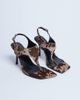 Topshop Topshop Sandy hair on real leather toe thong high heeled sandals in brown cow print - 3
