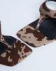 Topshop Topshop Sandy hair on real leather toe thong high heeled sandals in brown cow print - 4