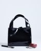 Topshop Topshop Sandy small real suede and leather purse with tie closure in black - 2
