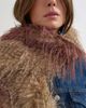 Topshop Topshop Sandy wispy faux fur scarf in brown and burgundy - 3