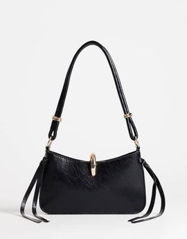 Topshop Topshop Sansa small shoulder bag with hardware in black
