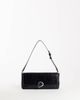 Topshop Topshop Santiago small suedette shoulder bag with silver hardware in black - 1
