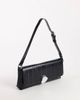 Topshop Topshop Santiago small suedette shoulder bag with silver hardware in black - 3