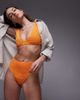 Topshop Topshop Santorini high waisted brief bikini bottoms in orange-Red - 1