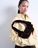 Topshop Topshop Saphire ruched velvet shoulder bag in chocolate-Brown - 2