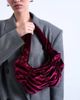 Topshop Topshop Saphire ruched velvet shoulder bag in plum-Purple - 1