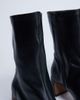 Topshop Topshop Sara premium leather square toe flared heel boots in black - 2