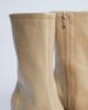 Topshop Topshop Sara Premium leather square toe flared heel boots in buttermilk-White - 2