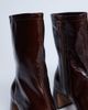 Topshop Topshop Sara Premium leather square toe flared heel boots in chocolate-Gray - 2