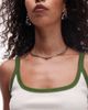 Topshop Topshop Sara textured rope chain with green pendant in gold tone - 1