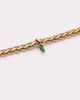 Topshop Topshop Sara textured rope chain with green pendant in gold tone - 2