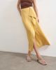 Topshop Topshop sarong wrap midi skirt in tan stripe-Multi - 2