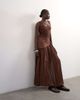 Topshop Topshop sash tie full circle crinkle maxi skirt in chocolate-Brown - 1