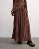 Topshop Topshop sash tie full circle crinkle maxi skirt in chocolate-Brown - 3