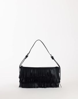 Topshop Topshop Sasha small fringe shoulder bag in black