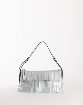 Topshop Topshop Sasha small fringe shoulder bag in silver