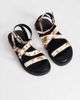 Topshop Topshop Sasha strappy flat sandals in cow print hair on real leather-White - 2
