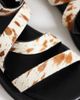 Topshop Topshop Sasha strappy flat sandals in cow print hair on real leather-White - 3