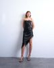 Topshop Topshop satin asymmetric lace trim midi slip dress in black - 1
