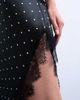Topshop Topshop satin asymmetric lace trim midi slip dress in black polka dot - 3