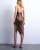 Topshop Topshop satin asymmetric lace trim midi slip dress in chocolate-Brown - 4