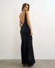Topshop Topshop satin bias halter neck open scoop back maxi dress in black - 1