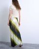 Topshop Topshop satin bias maxi skirt in lime ombre stripe-Green - 3