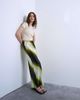 Topshop Topshop satin bias maxi skirt in lime ombre stripe-Green - 4