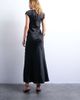 Topshop Topshop satin draped neck maxi dress with lace trim in black - 4