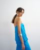 Topshop Topshop satin dropped waist blouson bandeau maxi dress in blue - 2