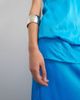 Topshop Topshop satin dropped waist blouson bandeau maxi dress in blue - 3