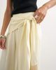 Topshop Topshop satin feel wrap pants with fringe detailing in cream - part of a set-Neutral - 4