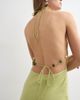 Topshop Topshop satin halter neck maxi dress with beaded back detailing in lime-Green - 3