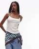 Topshop Topshop satin headcarf in gingham print-Multi - 1
