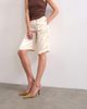 Topshop Topshop satin longline cargo shorts in ecru-White - 3