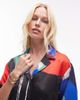 Topshop Topshop satin oversized resort shirt in tile scarf print-Multi - 3