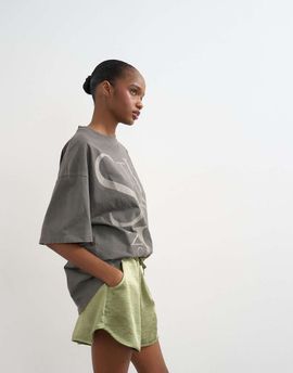 Topshop Topshop satin running shorts with deep waistband in green